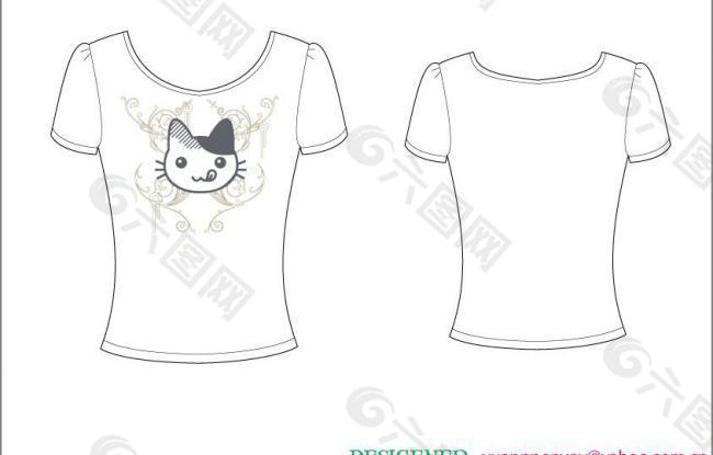 t shirt t恤 印花 可爱 服装 卡通 猫图片