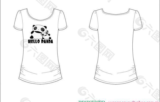 t shirt t恤 印花 可爱 服装 熊猫 黑白 panda 图片