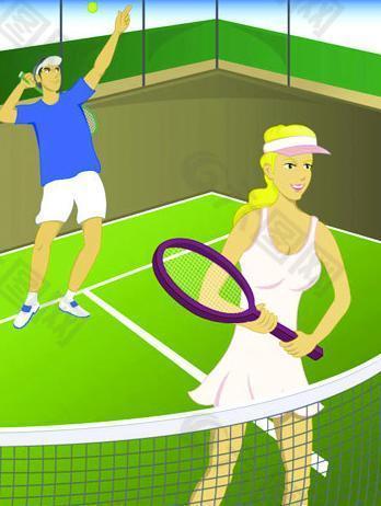 双人网球图片