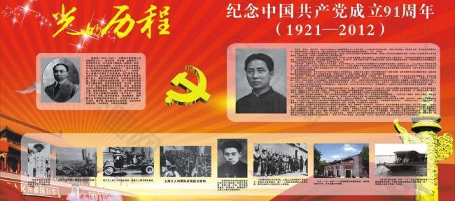 91周年党建展板图片