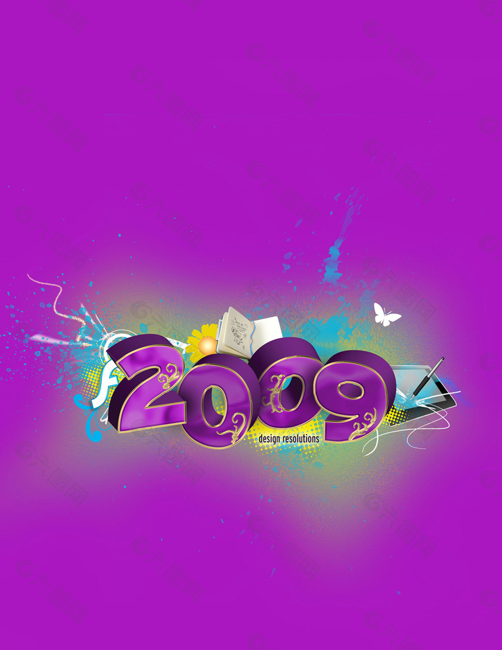 紫色2009背景图