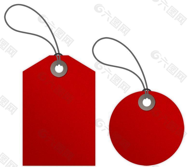 方形(圆形)的红色小吊牌图片