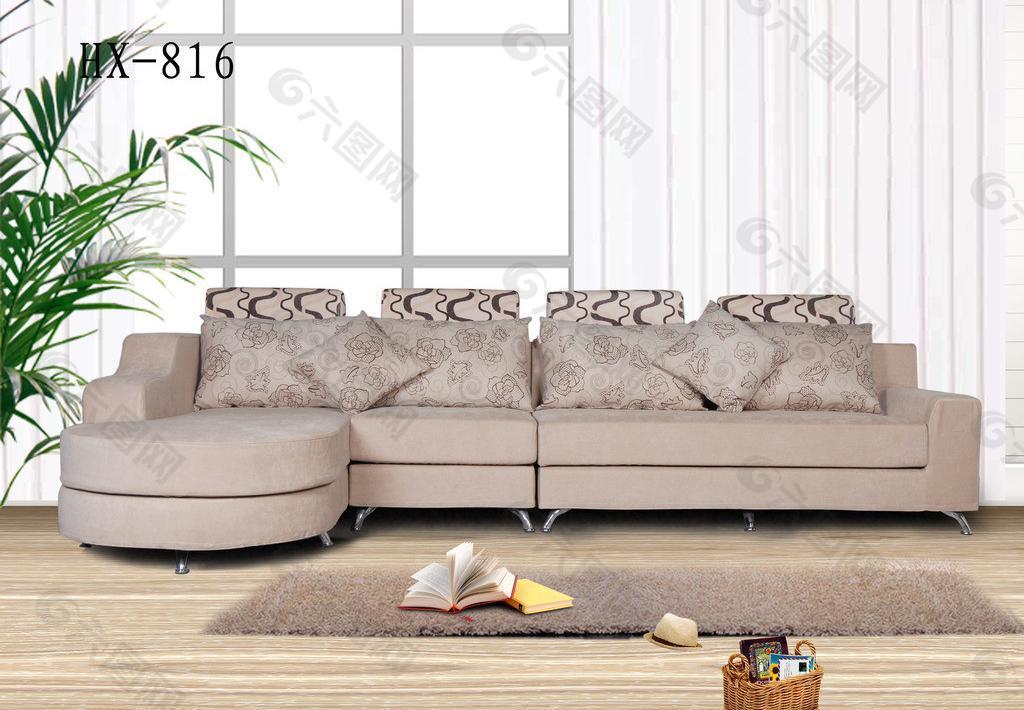 现代布艺沙发与客厅图片