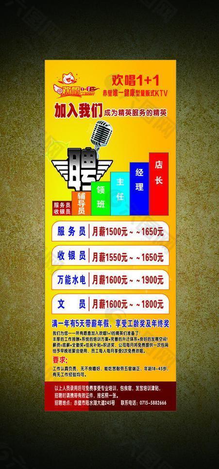 招聘展架 ktv图片