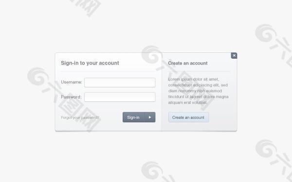 精致实用的登陆界面psd分层素材