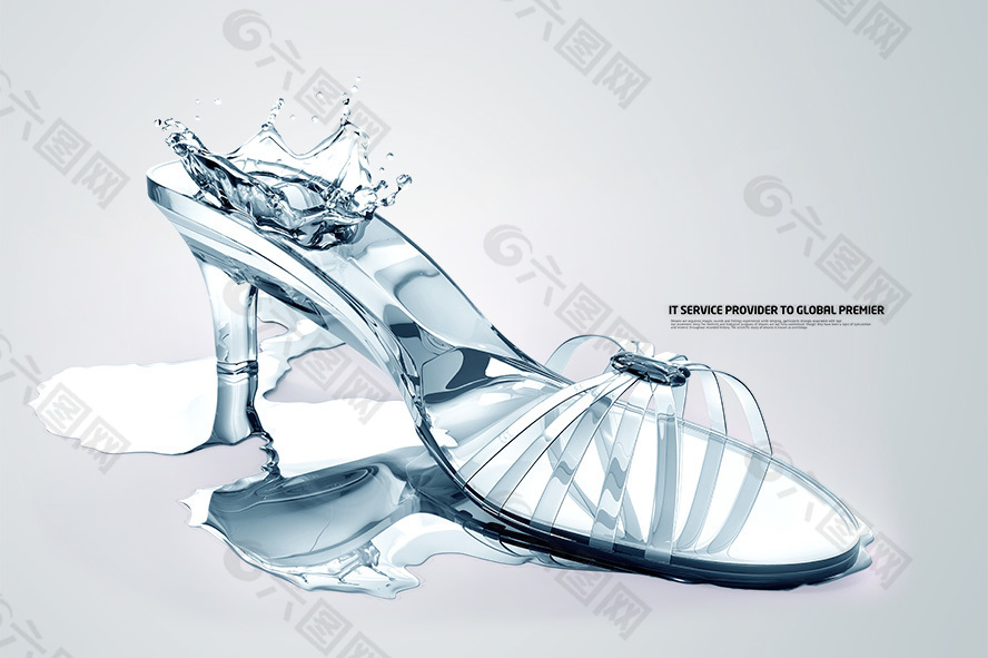 高清PSD分层素材水晶鞋