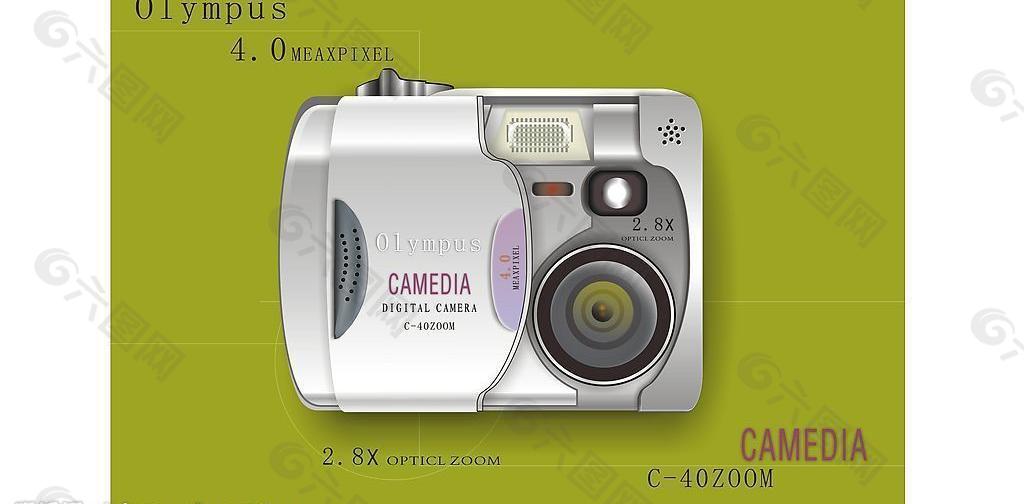 相机 矢量 cdr 奥林巴斯 camera 数码相机图片