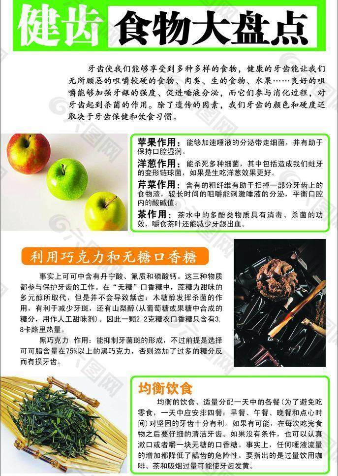 健齿食物大盘点杂志报纸排版设计宣传页图片