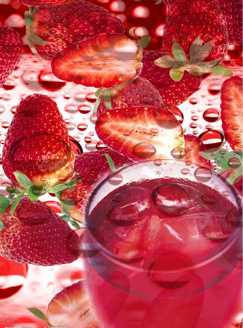 草莓红酒图片