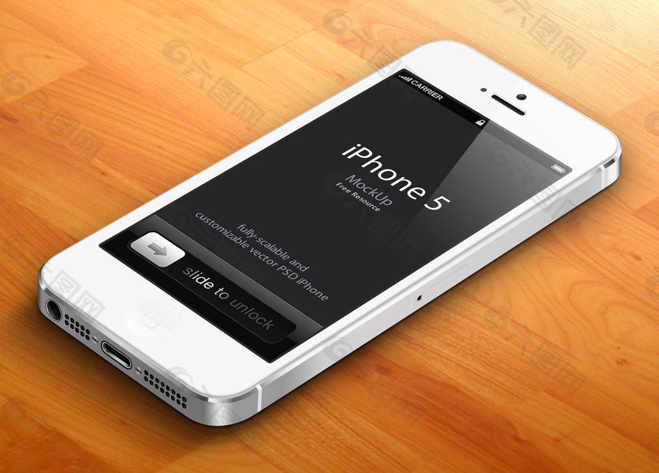苹果手机白色iphone5高清分层图片