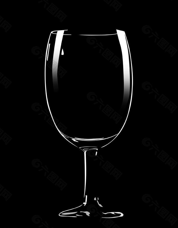 透明红酒玻璃杯图片