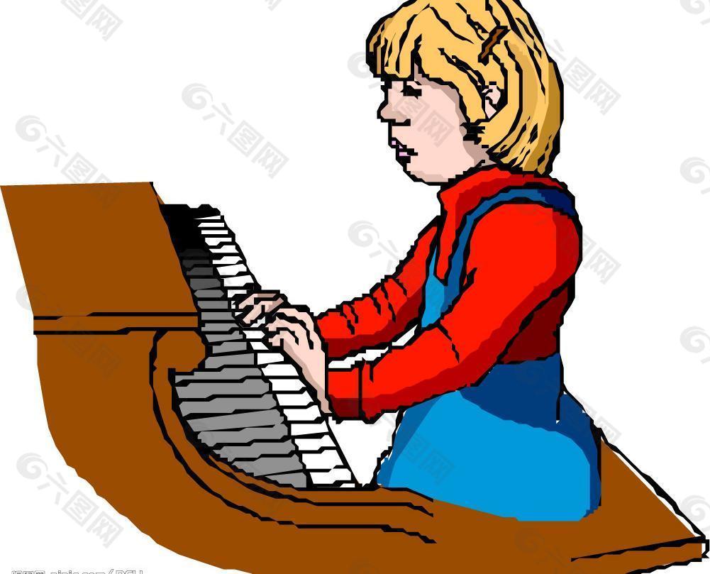 弹钢琴儿童图片