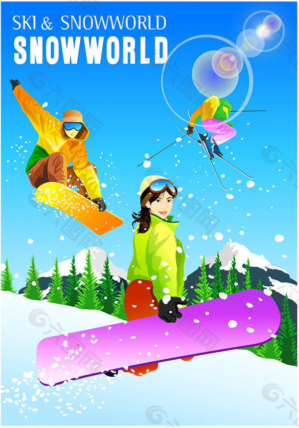 滑雪运动滑板运动