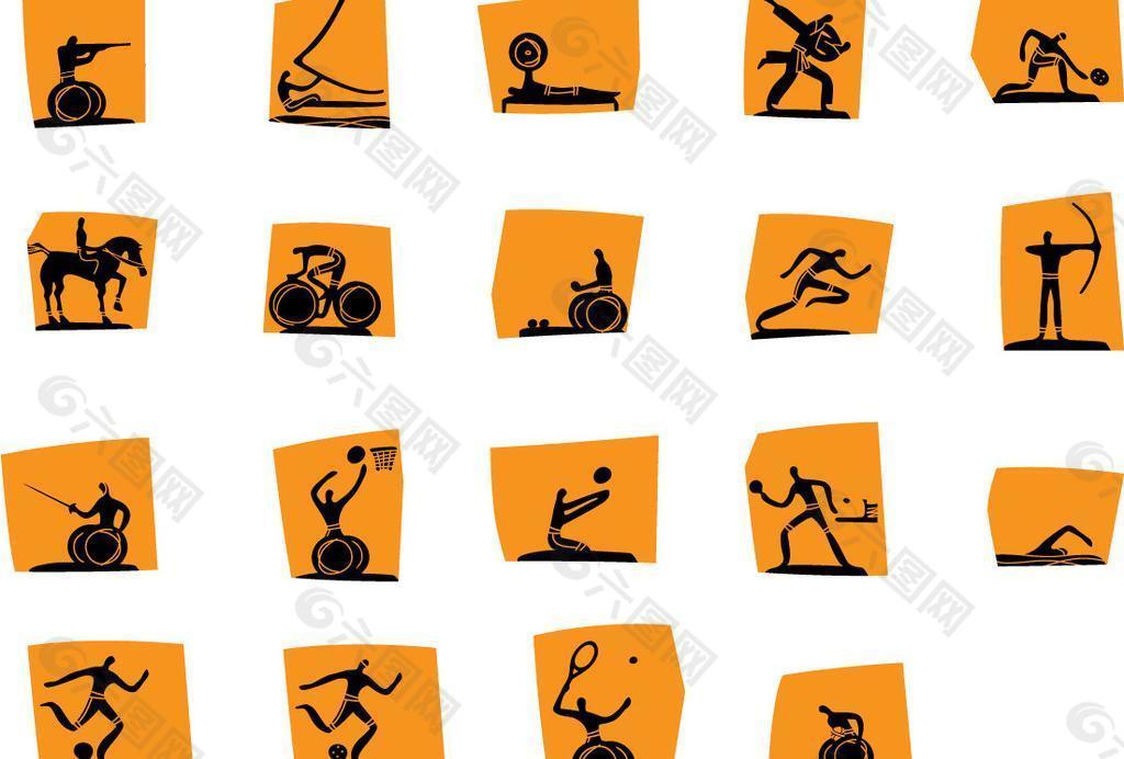 雅典残奥会体育图标图片