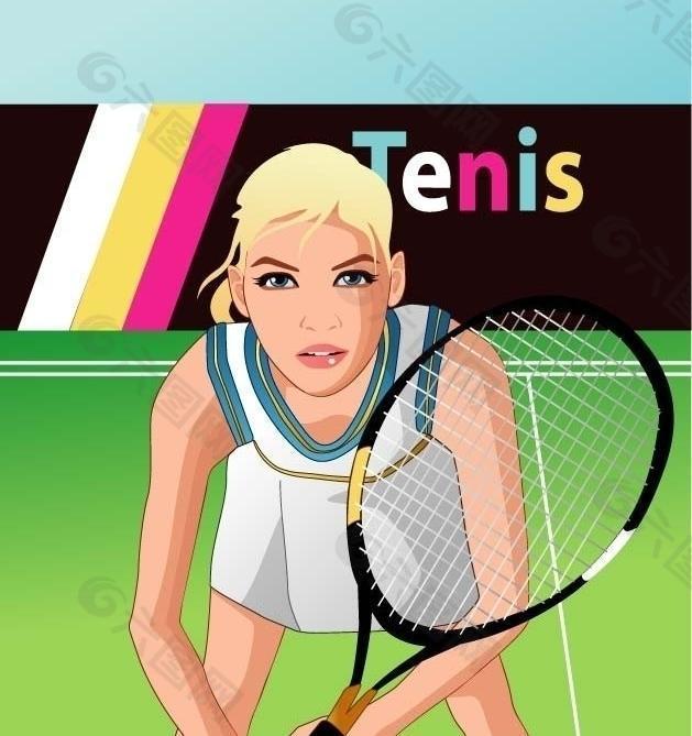 网球比赛人物图片