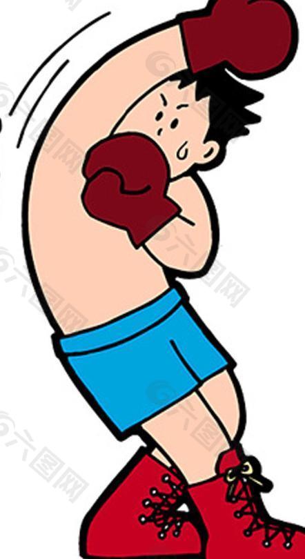 拳击 卡通运动人物图片