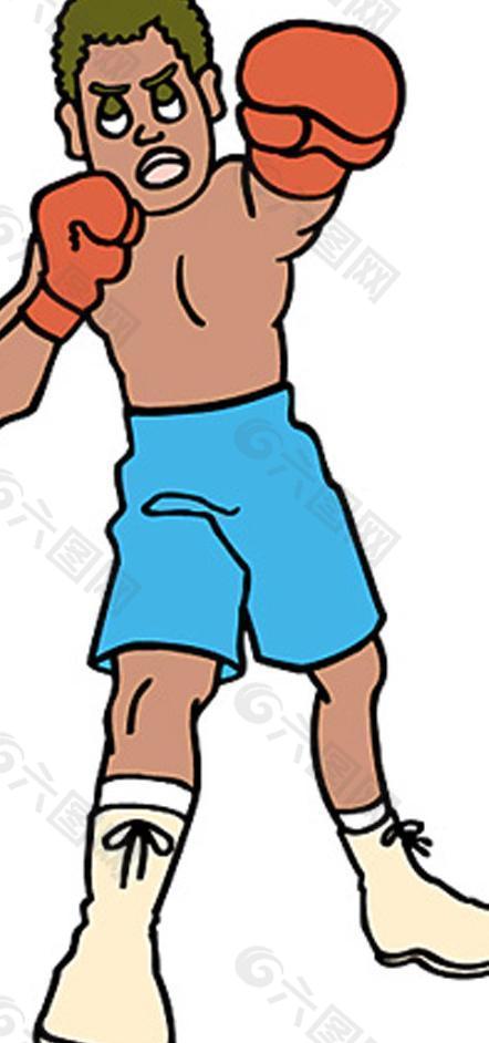 拳击 卡通运动人物图片