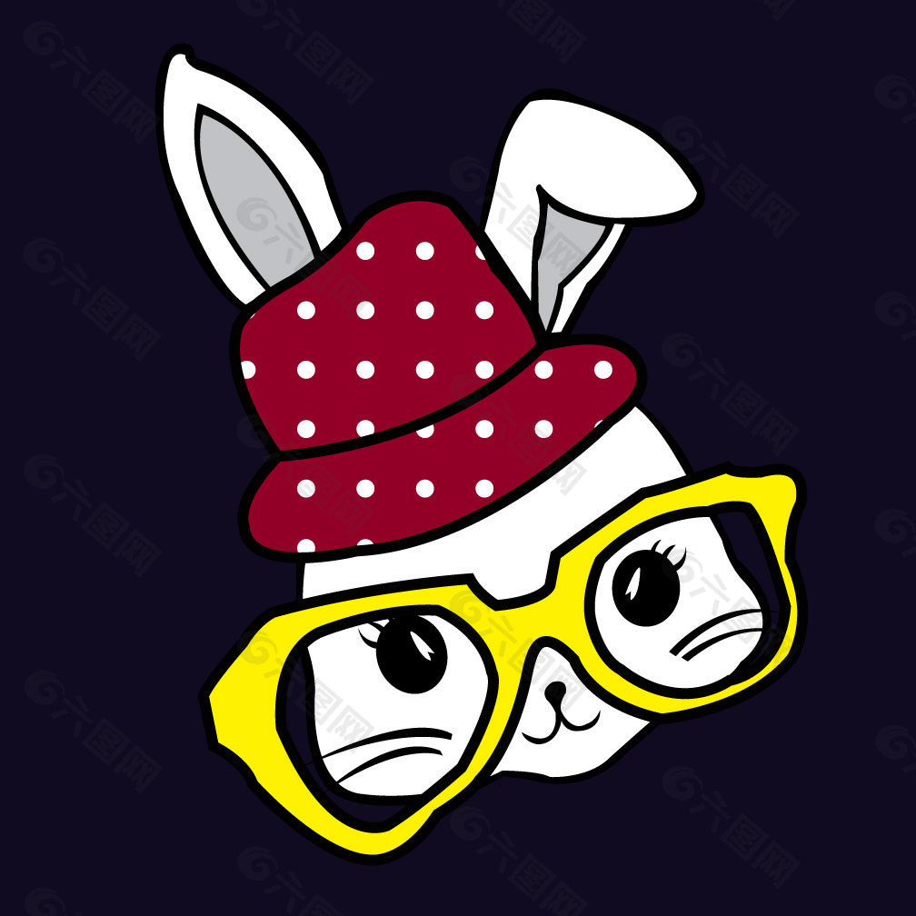 女童卡通图案 带帽兔子