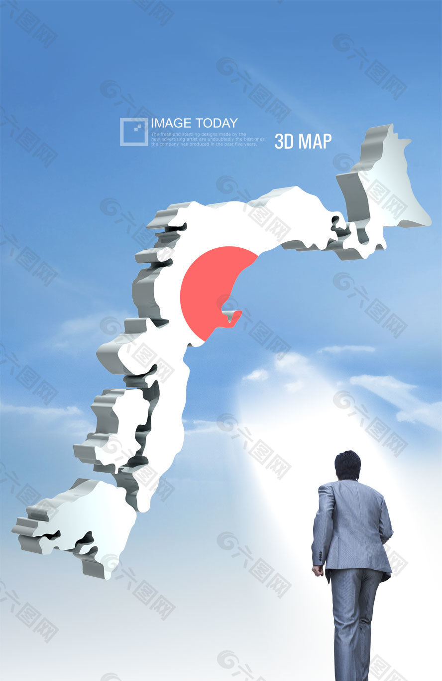 高清PSD分层素材日本地图