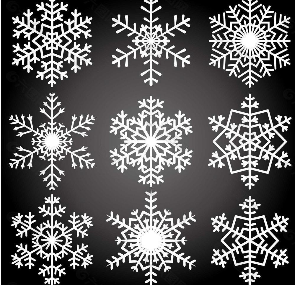 圣诞雪花矢量图图片