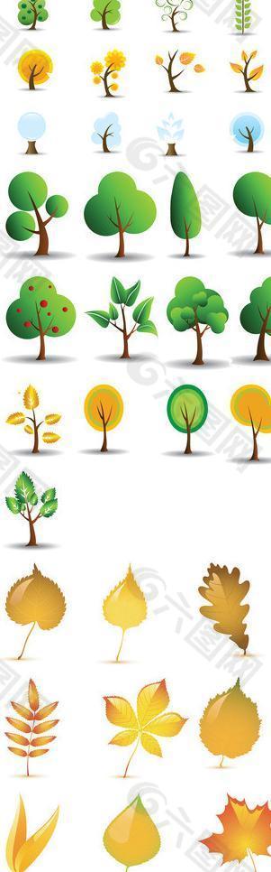 树木树叶图标素材图片