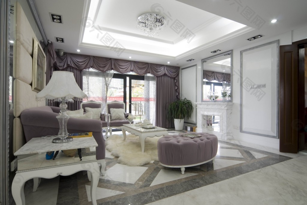 紫色客厅设计