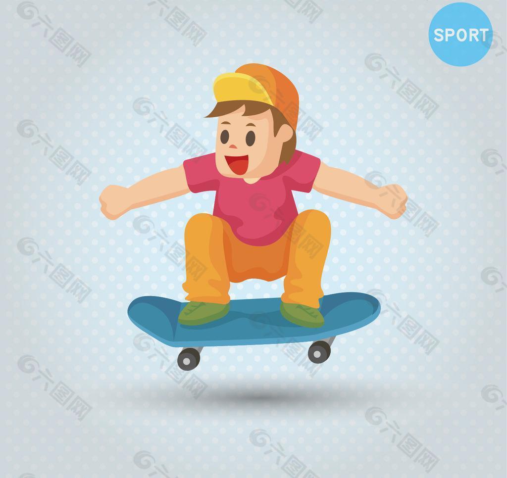 玩滑板图片