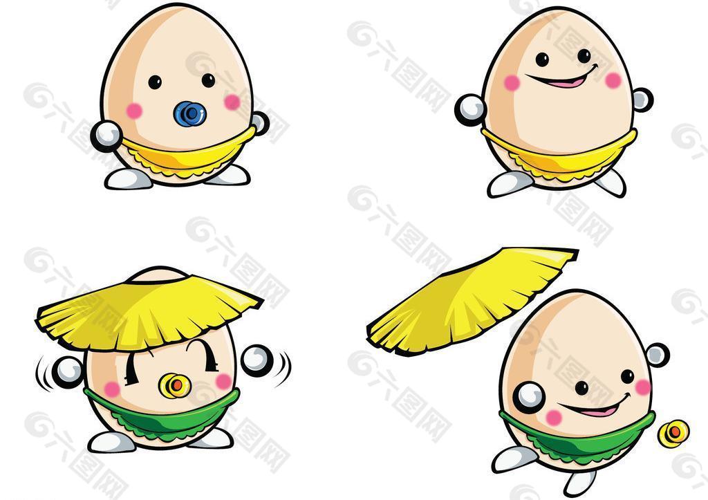卡通矢量鸡蛋吉祥物图片