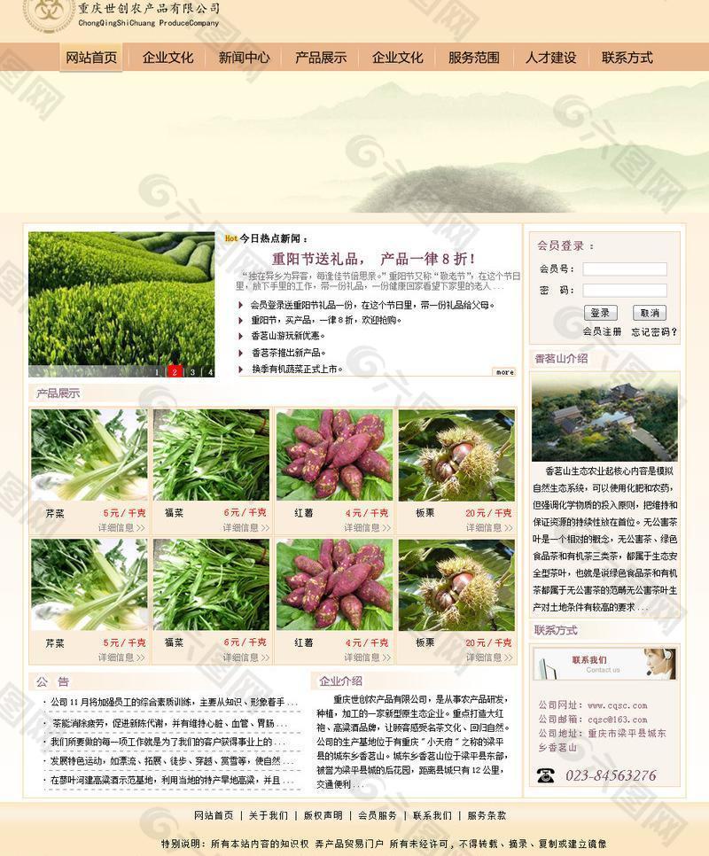世创农产品网站模板图片