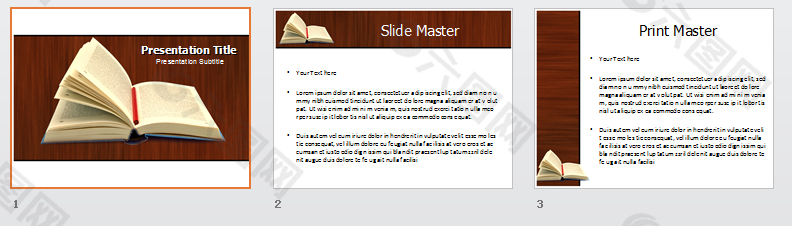 展开的书本背景ppt模板