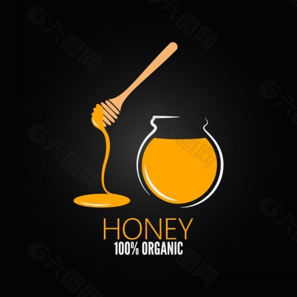 创意食品蜂蜜插画矢量图