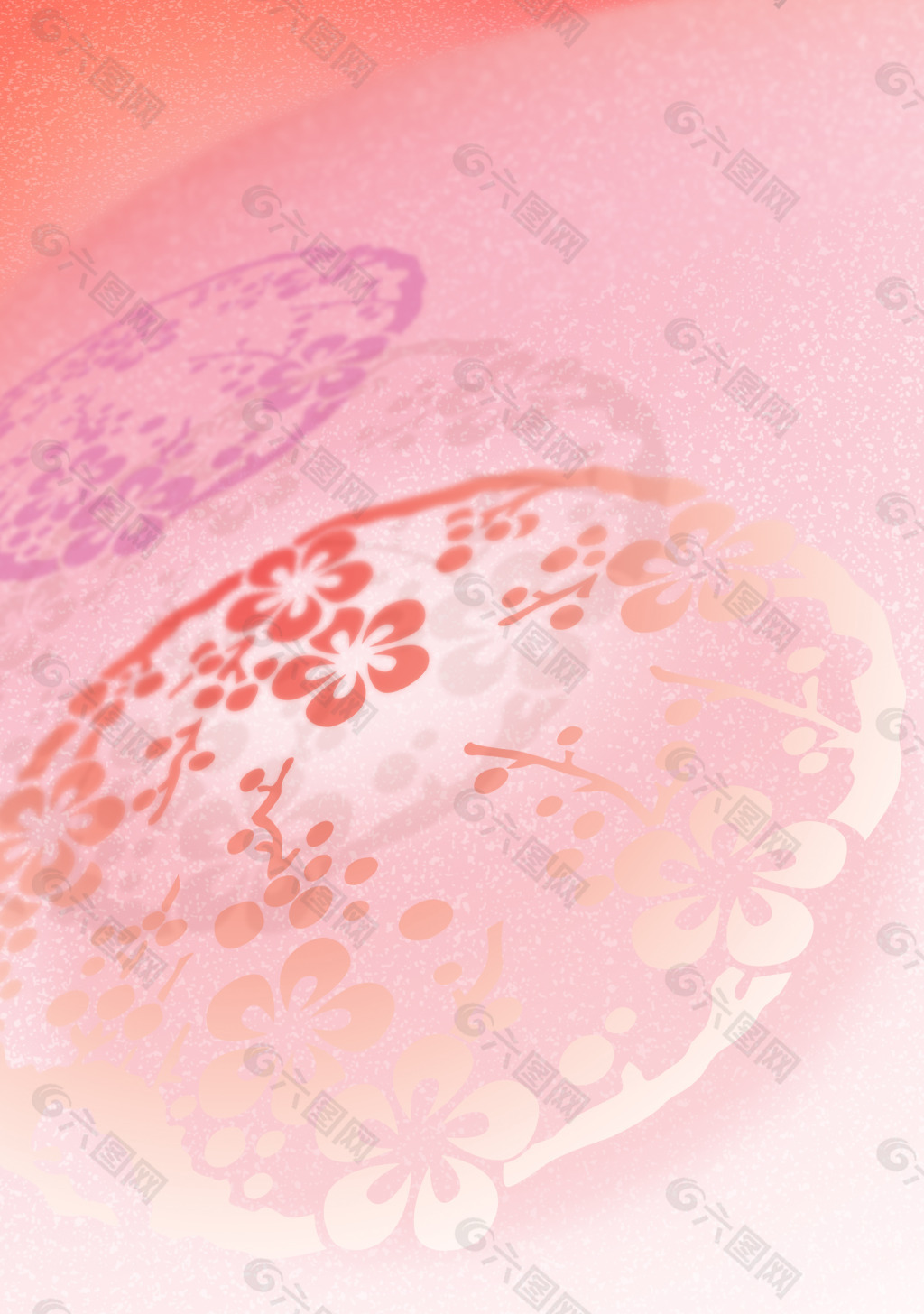 粉色圆形花团底纹花纹素材