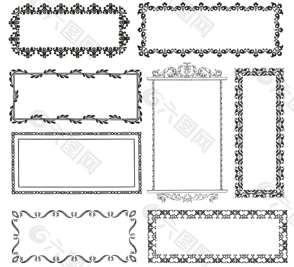 矢量花纹边框