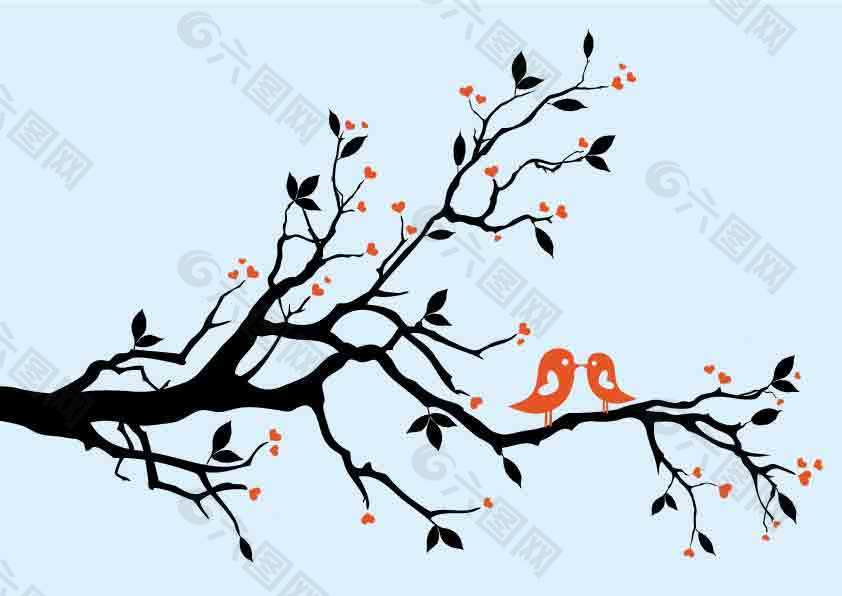 树枝和小鸟