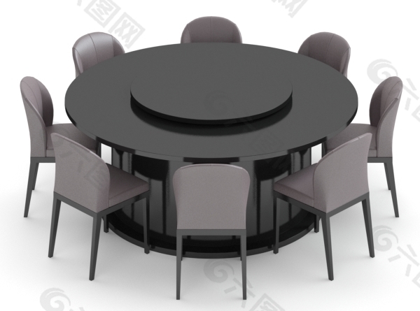 组合餐桌模型