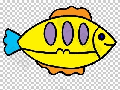 游戏卡通鱼黄色卡通鱼鱼模型