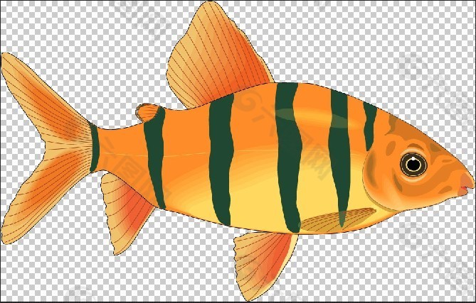 游戏卡通鱼模型红色卡通鱼