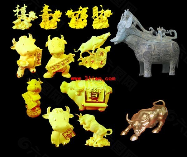 金牛铜牛传统文化PSD素材