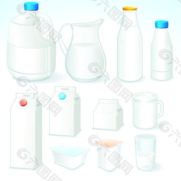 牛奶瓶 矢量图