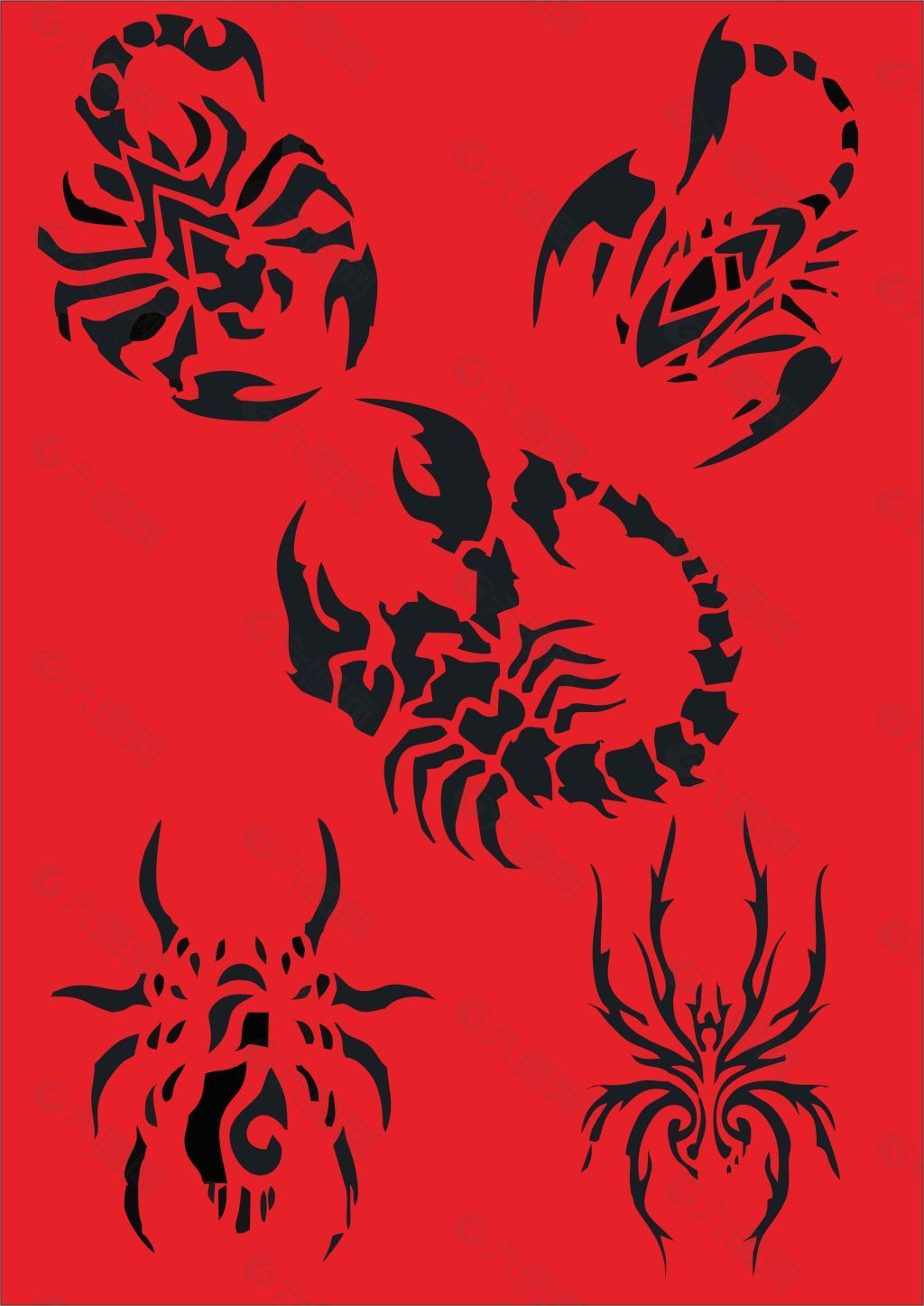 抽象蝎子纹身图案设计图__传统文化_文化艺术_设计图库_昵图网nipic.com