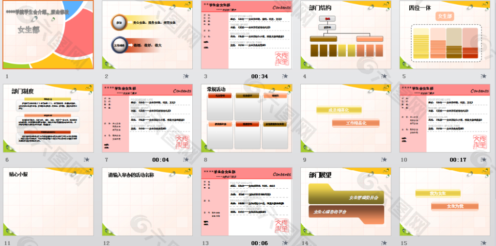 学生会部门介绍ppt