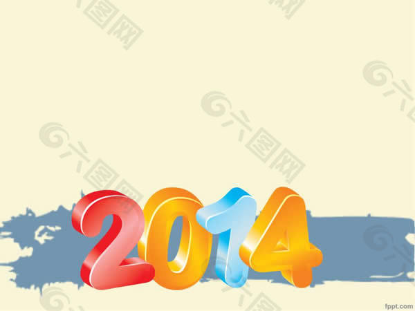 2014炫彩数字通用背景ppt模板