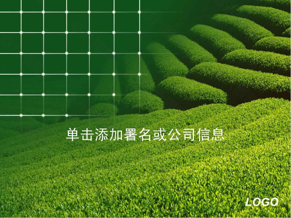 绿色茶山PPT模板