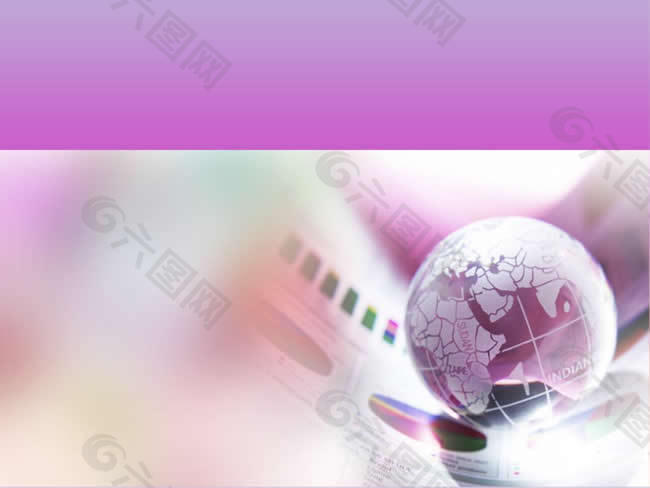 紫色地球仪背景ppt模板