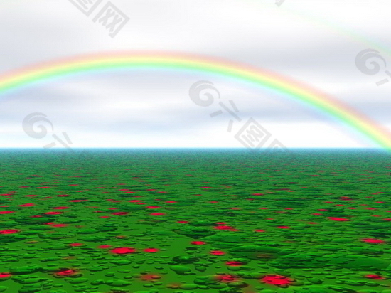 彩虹风景PPT模板
