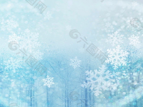 雪花森林PPT模板