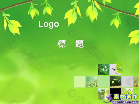 绿叶植物PPT模板
