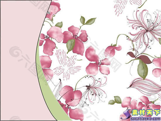 水彩花卉背景PPT模板