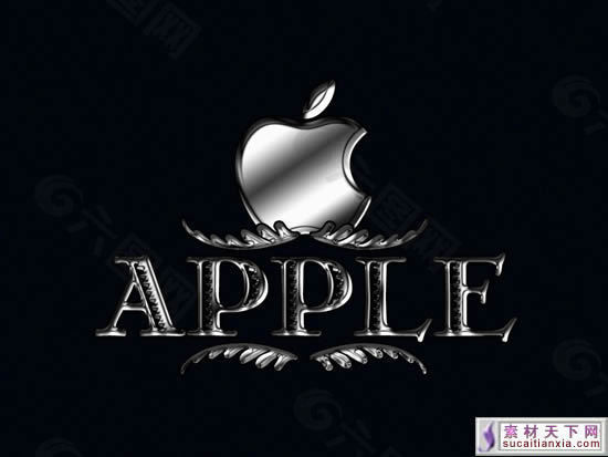 苹果黑色背景PPT模板