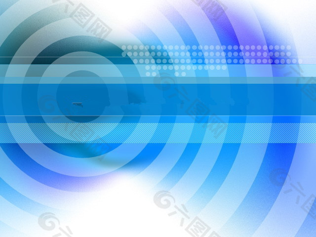 蓝色圆环背景科技PPT模板